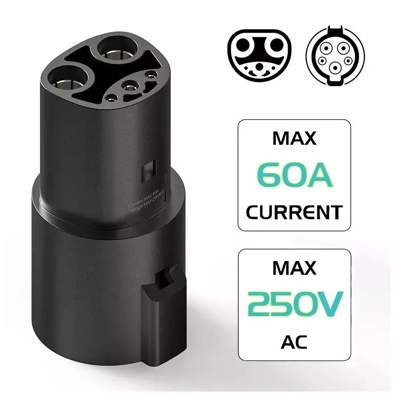 Type1 SAE J1772 to Tesla 60A 250V AC EV Charging Adapter for Tesla Model 3 S X Y Electric Vehicle