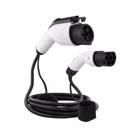 Cable de carga EV para cargador de coche eléctrico Saej 1772, tipo 1 a tipo 2, 3,5kw, 7kw, 16A, 32A